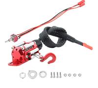 XGOUGUAAU 1:10 RC Crawler Electric Metal Winch, Red Mini Winch for SCX10 D90 D110 TF2 TRX4 KM2, CNC - Machined Realistic Winch with Nylon Capstan Wire for 6-11.1V Off - Road
