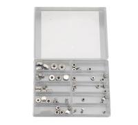 XGOUGUAAU 50PCS Mixed Metal Watch Crown Replacement Set, High Hardness Watch Crowns with 10 Sizes from 3.0mm to 8.0mm, Universal Fit for Watch Repair and Customization (Silver)