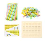 XGOUGUAAU Counting Sticks Mathematics Teaching Aids, Wooden Arithmetic Toy for Children, Educational Math Counting Sticks Set with 100 Sticks, 112 Blocks & Board for Early Years Learning