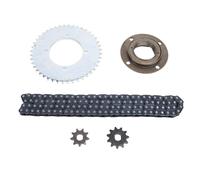 XGOUGUAAU T8F Front and Rear Sprocket Chain Kit with 116 Links 10mm Chain, 9T & 10T Front Sprockets, 44T Rear Sprocket, Toothless Flywheel for Karting, Off - Road Vehicles and Mini