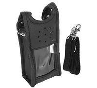 XGOUGUAAU Walkie Talkie Protective Cover for BF UV9R A58 S58 UV9RPLUS, Artificial Leather Radio Case with Shoulder Strap, Clear PVC Window and Audio Hole Design for Security Restaurant Use