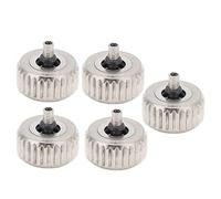 XGOUGUAAU Watch Crown Parts, 5 Pcs Watch Crown Kit, Durable Steel Replacement Accessories with 3 Sizes, Professional Watchmaker Repairing Tool for Wristwatch Repair (6.5mm long hole)