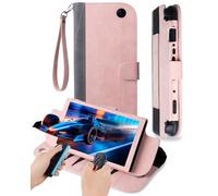 XGUO Nintendo Switch 2 Case, Switch 2 Carrying Case, w/AirTag Holder, Holds 12 Game Card Slots, Protective Hard Shell Portable Travel Carry Pouch, Built-in Play Stand,Lightweight, Soft Interior, Pink