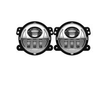 Xgupxuc Motorcycle Head Lamp A Pair 4 Inch Auto Round Led Fog Lights 4D Projector Lens For Jeep For Dodge For Journey For Magnum For Charger White 6000K DRL Fog Lamps(C chrome 2pcs)