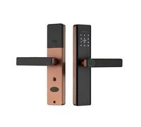 XGUZRVGNV Bluetooth Electronic Lock Fingerprint Door Lock Digital Electrical Door Lock IC Card/NFC/Password/Key/APP Remote Unlock(TTlock Brown HUB,5050 (22x180mm))