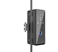 XGUZRVGNV Mechanical Key Smart Lock for Glass Door Fingerprint Code Card Electronic Door Lock Digital Lock Sliding Door(Plus Remote Control,Type B)