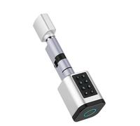 XGUZRVGNV Tuya APP Fingerprint Lock Cylinder Electronic Smart Door Lock Digital Code Key Card Remote Control Adjustable Home Apartment(Silver Bluetooth,A 30 B 30)