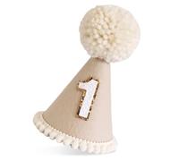 Xgvzs 1 PCS 1st Birthday Hat Crown Handmade One Anniversary Cap for Baby's 1 Year Old the Perfect Accessory for Photos for Party Celebration (Brown)