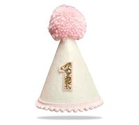 Xgvzs 1 PCS 1st Birthday Hat Crown Handmade One Anniversary Cap for Baby's 1 Year Old the Perfect Accessory for Photos for Party Celebration (Pink)