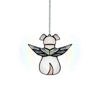 Xgvzs 1 PCS Angel Dog Memorial Gifts Pet Bereavement Rainbow Wings Acrylic Window Hanging Loss of Dog Sympathy Gift