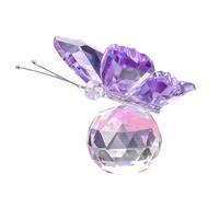 Xgvzs 1 PCS Crystal Butterfly with Crystal Ball Base Purple Glass Accessories for Windows Room Decor for Women