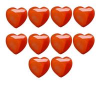 Xgvzs 10 PCS Heart Healing Crystals Heart-Shape Gemstone Crystal for Women Reiki Divination Balancing Yoga Meditation (Red)