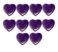 Xgvzs 10 PCS Heart Healing Crystals Heart-Shape Gemstone Crystal for Women Reiki Divination Balancing Yoga Meditation (Purple)