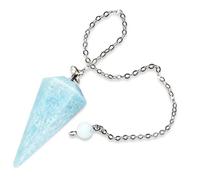 Xgvzs 1PCS Pendulum Crystal Natural Quartz Stone Vintage Hexagonal Natural Gemstone Spiritual Balancing Positive Energy for Dowsing Divination (Blue)
