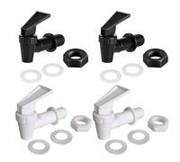 Xgvzs 4 PCS Water Butt Tap Universal Water Dispenser Tap Replacement Black and White Replacement Cooler Faucet for Hot Cold Water Rain Bucket