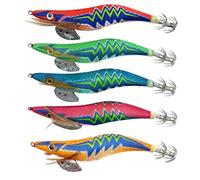 Xgvzs 5 Pcs Squid Jig Luminous Fishing Lures Glow Squid Jigs Hooks Fluorescent Fake Prawn Lure for Octopus Cuttlefish Sea Fishing Lures Kit
