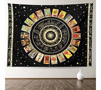 XGXL Tapestry Tarot Zodiac Tapestry - Astrology Tapestry for Bedroom Aesthetic Blanket Black Constallation Tapestry Manta De Tarot College Dorm Room Decor Psychic Tablecloth