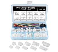 XH 2.54mm Connector Socket Kit and Pre-Crimped Cable Wire 2Pin 3 Pin 4 Pin 5 Pin 6 Pin 7Pin Housing JST Adapter Male and Female Cable Connectors and Heat Shrinkable Tube
