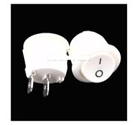 XHAJCSJWGD 10PCS 23mm Diameter Big Round Rocker Switches KCD1-105 White 2 Pin ON-OFF Rocker Switch 10A/125V 6A/250V