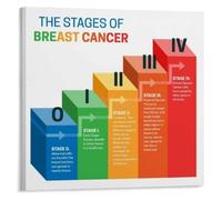 XHAJCSJWGD Breast Staging System Poster Tumor Size Lymph Node Involvement Visual Aid Wall Decor for Nurse Station(Framed,08x12inch(20x30cm))