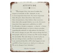 XHAJCSJWGD Distressed Inspirational Faith Poem Tin Sign Attitude Is Everything Verse Wall Decor for Home Foyer 8 X 12 inch