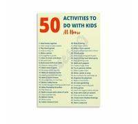 XHAJCSJWGD Fifty No Screen Activities Poster Fun Play Ideas at Home Wall-Art Educational Decor for Parenting Creative Time Living Room Bedroom(Unframed,16x24inch(40x60cm))