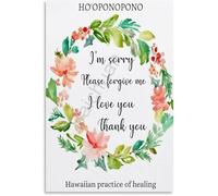 XHAJCSJWGD Forgiveness Affirmation Poster Hooponopono Mantra For Inner Peace Letting Go Canvas Wall-Art For Bedroom Decor(Framed,16x24inch(40x60cm))