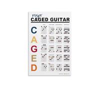 XHAJCSJWGD Guitar Learning Poster CAGED System Visual Reference Chart for Chord Scale Navigation Practice Tool for Student Musician Gift 8 X 12 in