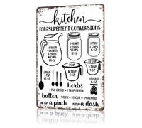 XHAJCSJWGD Kitchen Volume Weight Conversion Metal Sign Educational Quick Reference Visual Aid for Cook Student Chef Family Kitchen 8 X 12 inch