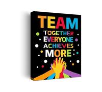 XHAJCSJWGD Teamwork Makes The Dream Work Poster Classroom Decor For Preschool Nursery Elementary School Inspirational Wall-Art(Framed,12x18inch(30x45cm))