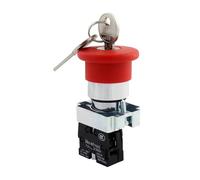 XHAJCSJWGD XB2-BS142 1NC key emergency stop Rotary push button switch 2 position Locking 22mm mushroom head button XHAJCSJWGD