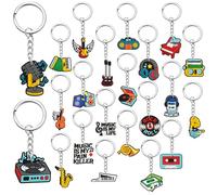 XHAOYEAHX 22PCS Music Keychains Bulk Assorted Styles Key chain for Music Party Favors Fun Keychain for Backpacks Car Keys Accessories