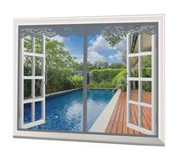 XHBJSH Magnetic Window Fly Screen 140x195cm Anti Mosquito Bugs Mesh Curtain, Magnetic Flying Insect Screen Door, Magnetic Screen Window, Shuts Automatically Mosquito Fly Screen Mesh, for All Windows