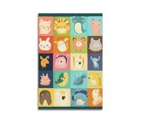 XHBKJA Exquisite Modern Family Canvas Wall Art Picture Print Photo Album-Adorable Watercolor Animal Poster with Cute Cartoon Creatures 16x24inch(40x60cm)