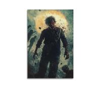 XHBKJA Exquisite Modern Family Canvas Wall Art Picture Print Photo Album-Comic Style Horror Poster with Menacing Zombies 24x36inch(60x90cm)