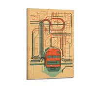 XHBKJA Exquisite Modern Family Canvas Wall Art Picture Print Photo Album-Line Art Travel Poster with Subway Train And Routes 20x30inch(50x75cm)
