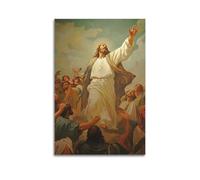XHBKJA Exquisite Modern Family Canvas Wall Art Picture Print Photo Album-Vintage Christian Poster Jesus Ascending with Followers 16x24inch(40x60cm)