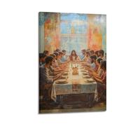 XHBKJA Exquisite Modern Family Canvas Wall Art Picture Print Photo Album-Vintage Christian Poster The Last Supper Gathering Depiction 16x24inch(40x60cm)