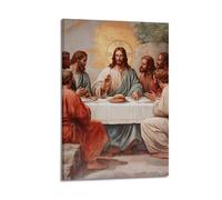 XHBKJA Exquisite Modern Family Canvas Wall Art Picture Print Photo Album-Vintage Christian Poster The Last Supper Scene with Jesus 24x36inch(60x90cm)