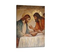 XHBKJA Exquisite Modern Family Canvas Wall Art Picture Print Photo Album-Vintage Christian Poster with Jesus And Disciples at Table 12x18inch(30x45cm)