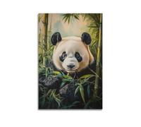 XHBKJA Exquisite Modern Family Canvas Wall Art Picture Print Photo Album-Watercolor Animal Poster - Adorable Panda Among Bamboo 12x18inch(30x45cm)