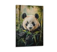 XHBKJA Exquisite Modern Family Canvas Wall Art Picture Print Photo Album-Watercolor Animal Poster - Adorable Panda Among Bamboo 24x36inch(60x90cm)
