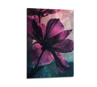 XHBKJA Exquisite Modern Family Canvas Wall Art Picture Print Photo Album-Watercolor Botanical Poster with Striking Purple Flowers 24x36inch(60x90cm)