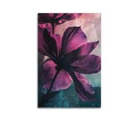 XHBKJA Exquisite Modern Family Canvas Wall Art Picture Print Photo Album-Watercolor Botanical Poster with Striking Purple Flowers 24x36inch(60x90cm)
