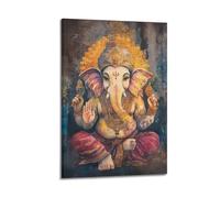 XHBKJA Exquisite Modern Family Canvas Wall Art Picture Print Photo Album-Watercolor Hindu Deity Poster, Exquisite Ganesha - Inspired Spiritual Art 16x24inch(40x60cm)