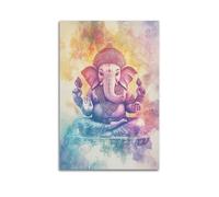 XHBKJA Exquisite Modern Family Canvas Wall Art Picture Print Photo Album-Watercolor Hindu Deity Poster, Divine Elephant - Headed Figure 24x36inch(60x90cm)