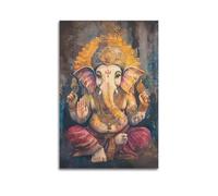 XHBKJA Exquisite Modern Family Canvas Wall Art Picture Print Photo Album-Watercolor Hindu Deity Poster, Exquisite Ganesha - Inspired Spiritual Art 16x24inch(40x60cm)