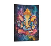 XHBKJA Exquisite Modern Family Canvas Wall Art Picture Print Photo Album-Watercolor Hindu Deity Poster Vibrant Colorful Elephant - Headed God 12x18inch(30x45cm)