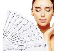 XHBTS 100 Pack Eyebrow Ruler, Disposable Adhesive Eyebrow Sticker Microblading Ruler Stencil Guide Makeup Tool