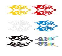 XHBTS 12 Pieces Bike Flame Reflective Decals Helmet Fire Stickers - 6 Colors Decorative Bicycle Decals for DIY